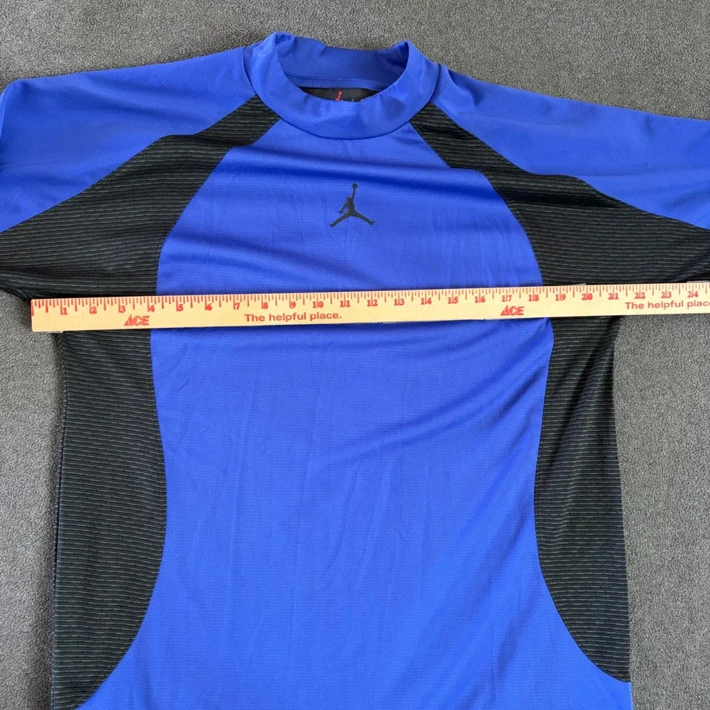 Jordan Performance Top Mens Medium Blue Long Sleeve Dri-FIT Mock Neck Jumpman